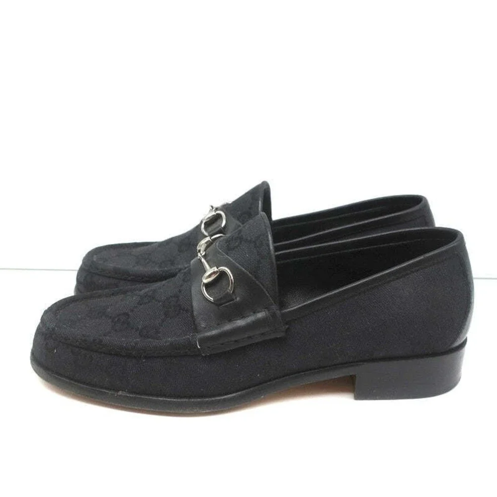 Gucci GG Canvas Horsebit Loafers Black Size 7.5 - Picture 5 of 11